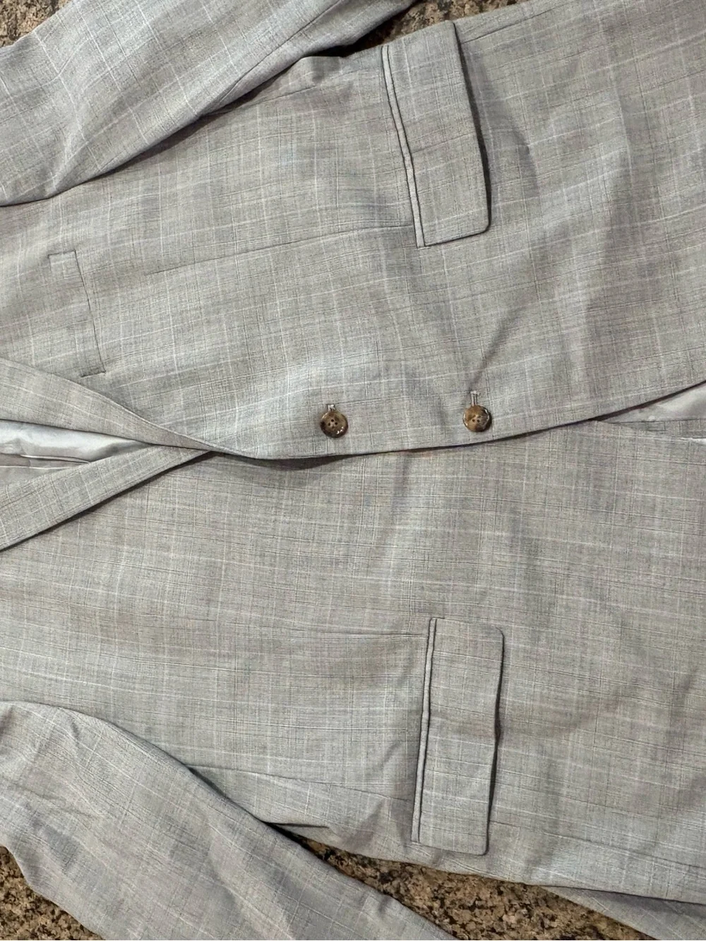 LOT OF 2. Ralph Lauren Men's Blue and Gray Plaid Blazer 2-Button Notch Lapel